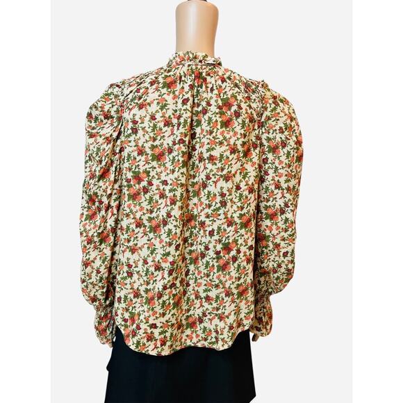 Free People Meant to Be Floral Cotton Long sleeve blouse size XSmall - Picture 6 of 12